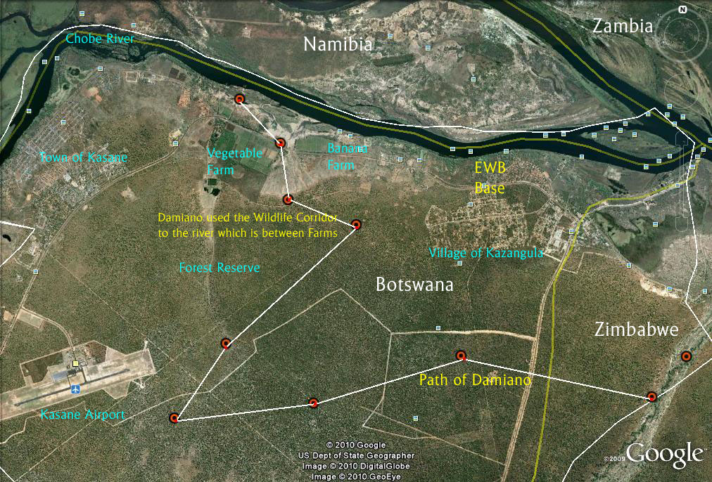 Damiano utilized the Kasane corridor early June Damiano utilized the Kasane corridor early June