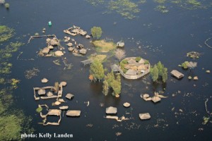 Whole villages are still underwater in Lake Liambezi